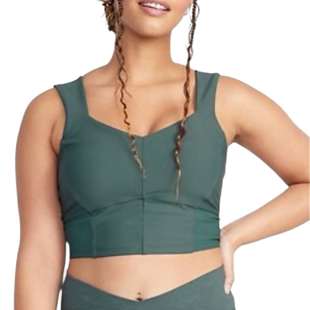 OLD NAVY Light Support Powersoft Longline Sports Bra Dry Teal Green Size Medium